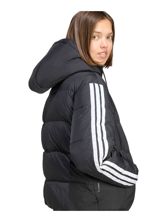 Essentials Women's Puffer Jacket for Winter with Hood Black