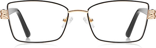 Techsuit Anti-blue Light Glasses Reflex Pc 3171 Women Rectangle Metal Frame Ac Lens Black