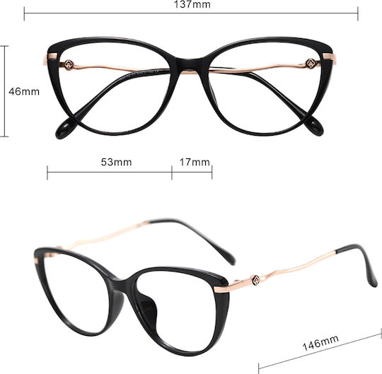Techsuit Anti-blue Light Glasses Reflex Pc 86162 Women Round Tr90&metal Frame Ac Lens Silver Brown