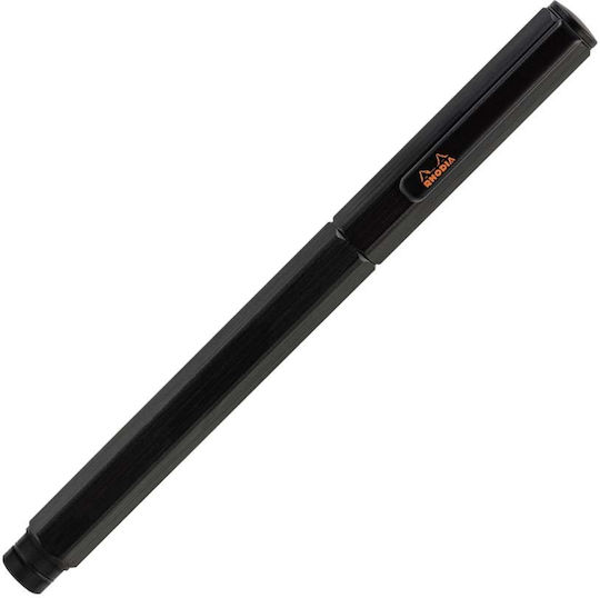 Rhodia Fountain Pen Medium Black Aluminum With Black Ink