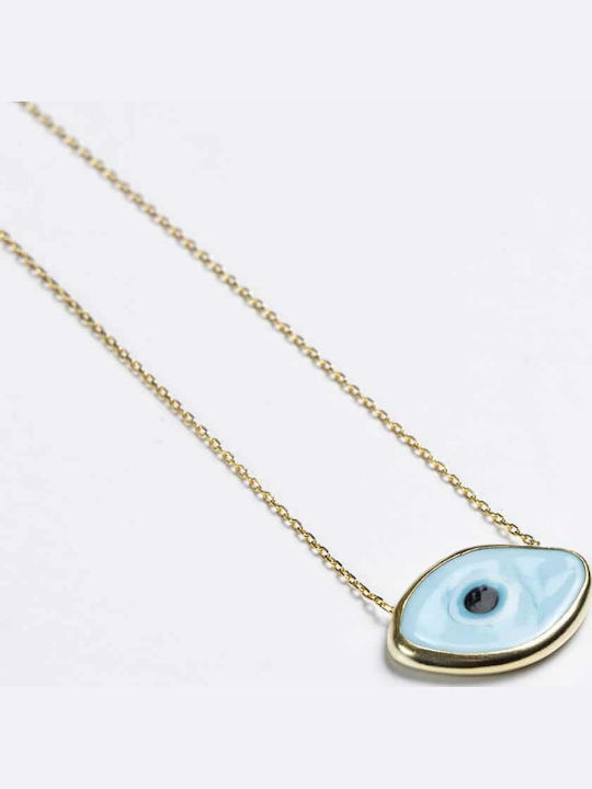 Excite-Fashion Charm Maṭaki aus Vergoldetem Silber Hellblau