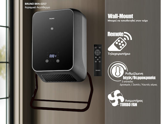 Bruno Keramik Heizlüfter Wand Schwarz 2000W
