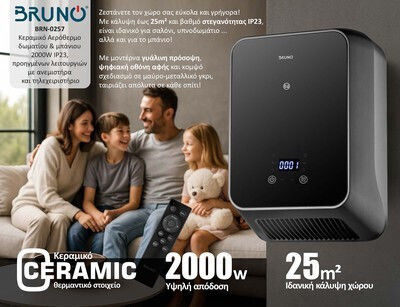 Bruno Keramik Heizlüfter Wand Schwarz 2000W