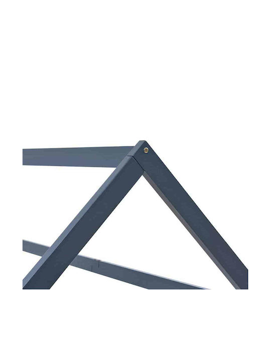 Pat pentru Copii Single Gri pentru Saltea 90x200cm