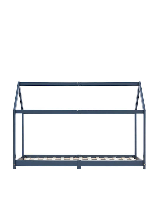 Pat pentru Copii Single Gri pentru Saltea 90x200cm