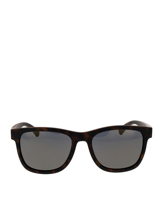 Invu Unisex Sunglasses with Brown Tartaruga Plastic Frame and Brown Polarized Mirror Lens