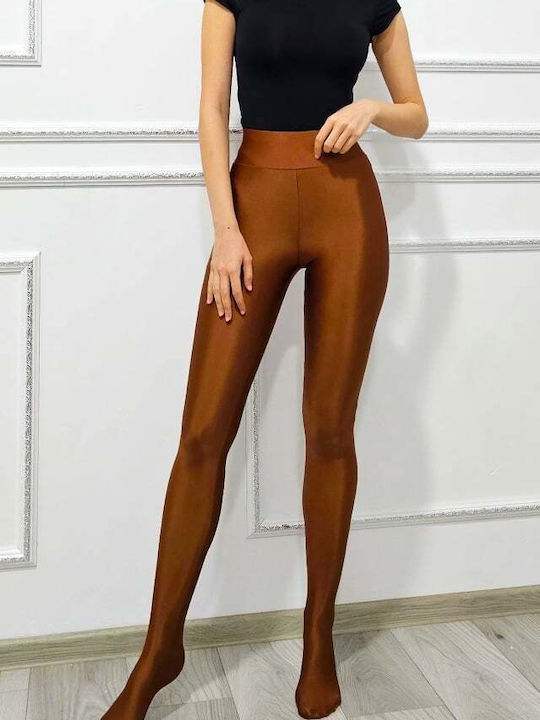 Schulung Frauen Lang Leggings Hochgeschnitten Brown