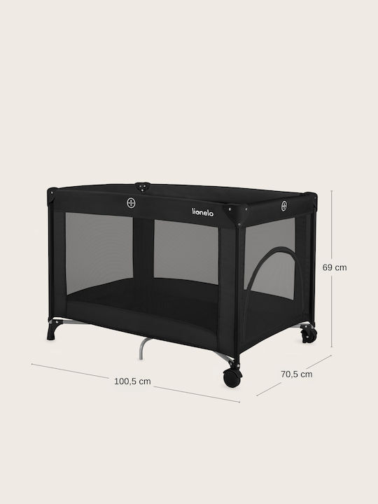 Lionelo Laufstall mit Matratze Schwarz 70.5x100.5cm