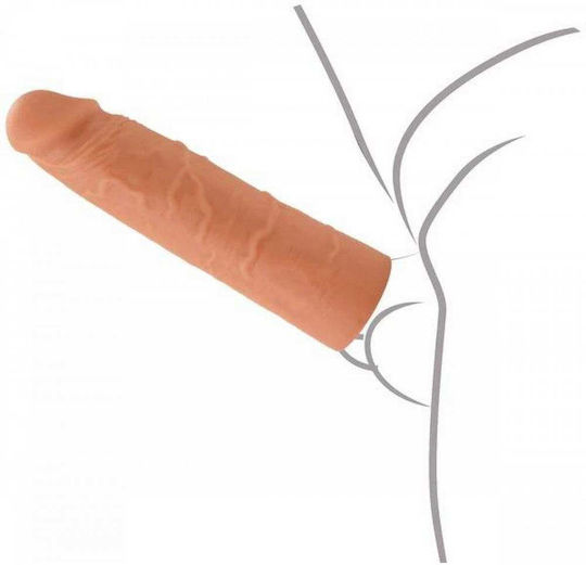 Hidden Desire Inferno Penis Sleeve Flüssigsilikon 18 Cm Beige