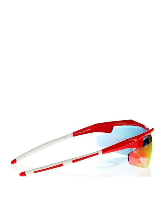 Goggle Unisex Γυαλιά Ηλίου με Πολύχρωμο Κοκκάλινο Σκελετό και Πολύχρωμο Καθρέφτη Φακό