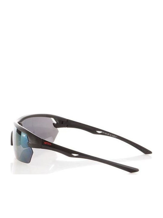 Goggle Unisex Γυαλιά Ηλίου με Λευκό Κοκκάλινο Σκελετό και Πολύχρωμο Polarized Καθρέφτη Φακό