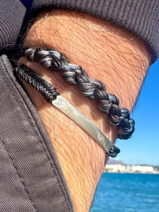 Βραχιόλι "μπάρα 3x Boho Braid" Μαύρο