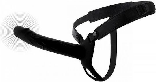 Zonă Strap On Cu Dildo Gol Vibrator Din Silicon & Control Wireless Hidden Desire Inferno Penis Gol Vibrator Strap On Negru 20cm