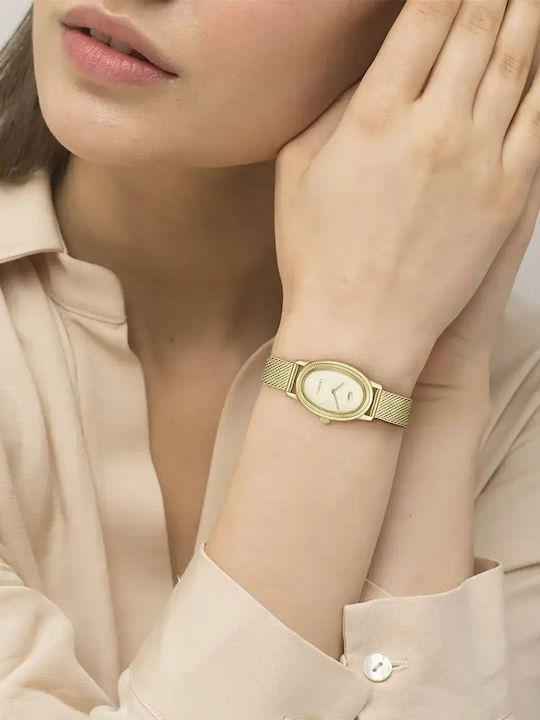 Lacoste Parisienne Дамски Часовник 22mm Кварцов с Златен Метална Верижка