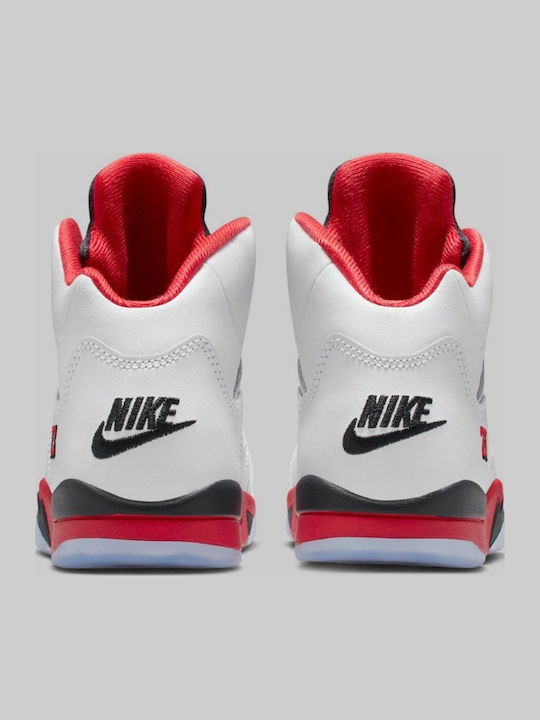 5 Retro Kids Sports Shoes Basketball with Laces White