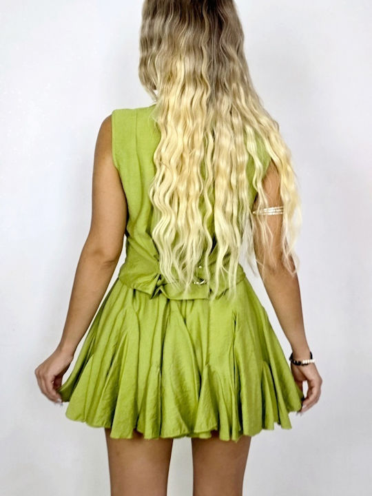 Set cu Mini Fustă Olive Green