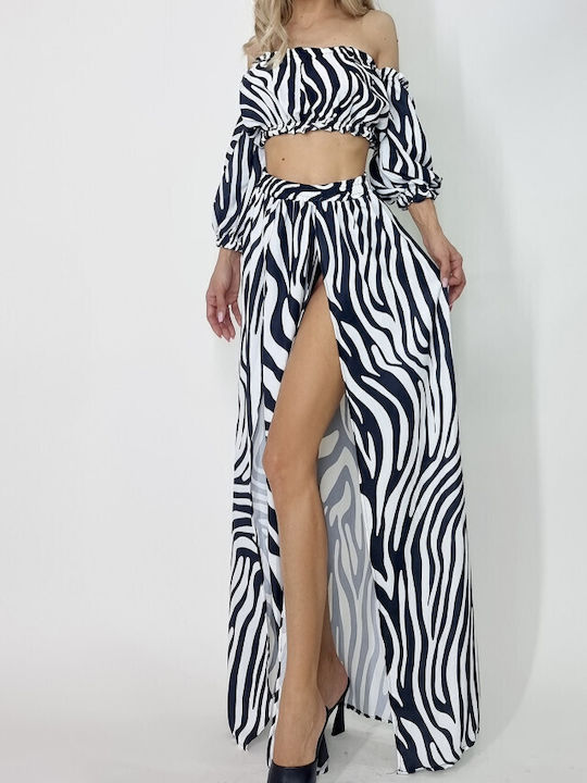 Set cu Mini Fustă Leopard Zebra