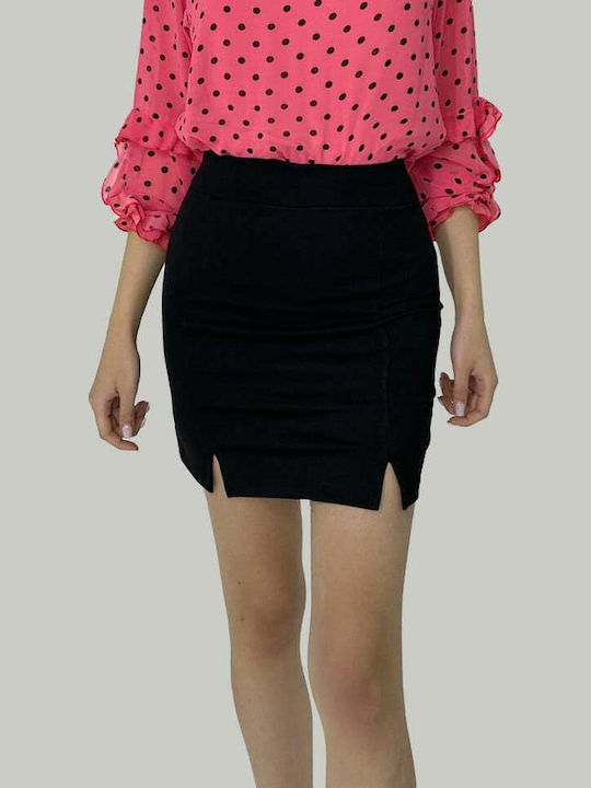 Fustă-Șort pentru femei Satin Cu talie înaltă Black