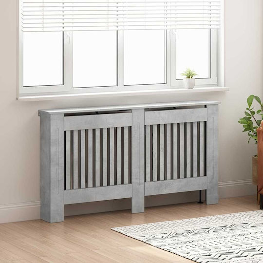 vidaXL Калориферен Капак от ПДЧ Сив 152x19x81.5см