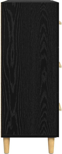 Мебели за съхранение дървен с чекмеджета Black Oak 34x69.5x90см