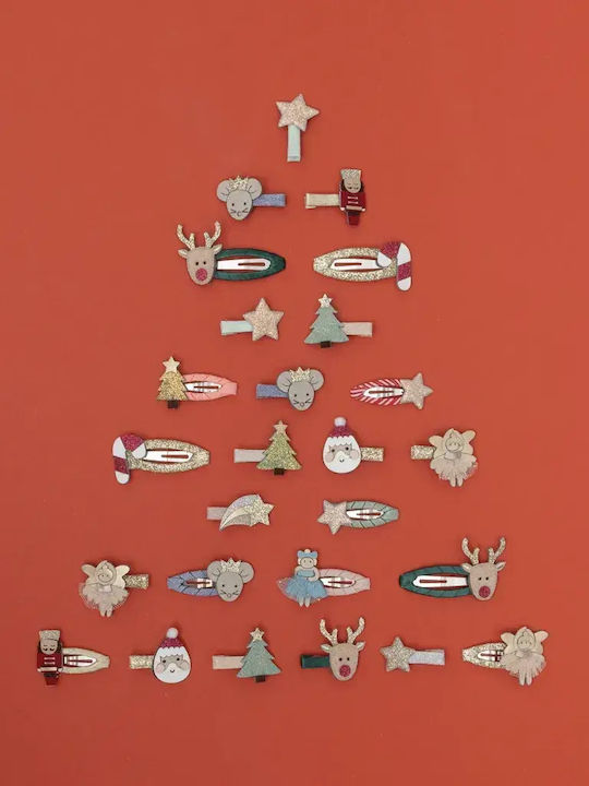 Mimi & Lula Bobby Pin Hair Clips 8 Pieces Santa & Rudolph Mini Clips
