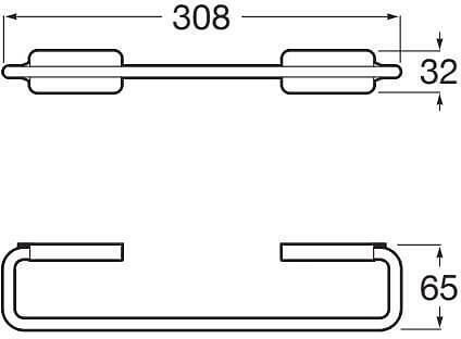 Roca Schiene Badezimmer Einzel Wandmontage Schrauben ​3.2x30.8cm Silber