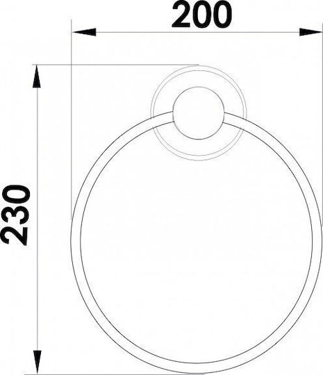 Inter Ceramic Κρίκος Μπάνιου Μονός με Βίδες Χρυσός