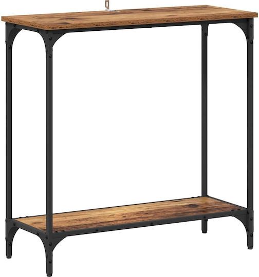 Console Table Wood & Metal Coffee L75xW30.5xH75cm Console Table Wood & Metal Coffee L75xW30.5xH75cm