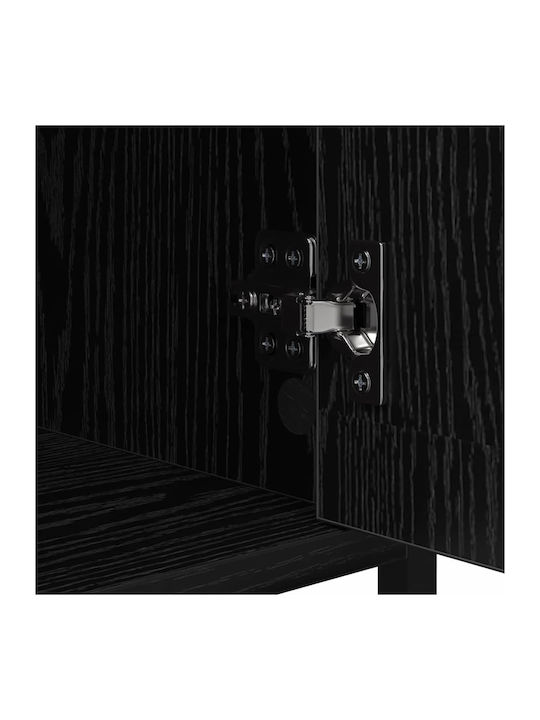 Wooden Bedside Table with Metal Legs Processed Wood 40x42x60cm