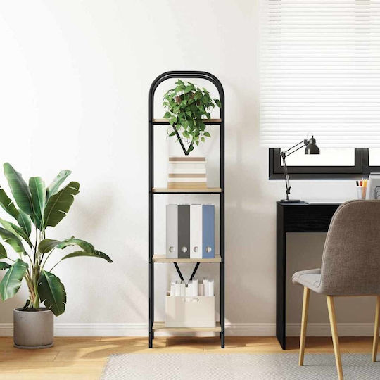 Bodenstehend Wohnzimmer Vitrine aus Holz & Metall mit Glas 40x30x146cm