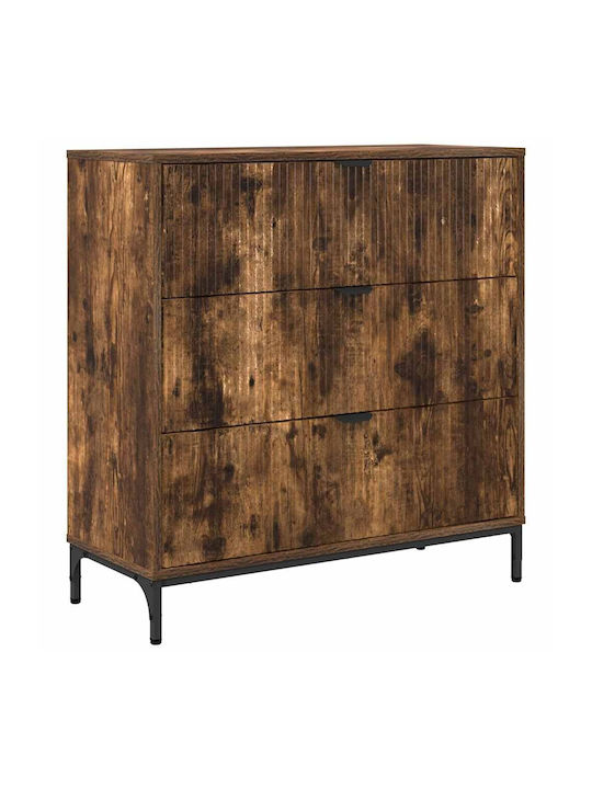 Συρταριέρα Креватокамарас Дървена с 3 чекмеджета Smoked Oak 79.5x33x82бр