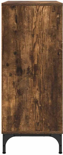 Wooden Chest of Drawers with 3 Drawers Smoked Oak 79.5x33x82cm