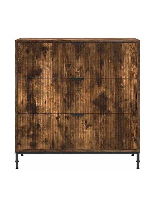 Συρταριέρα Креватокамарас Дървена с 3 чекмеджета Smoked Oak 79.5x33x82бр