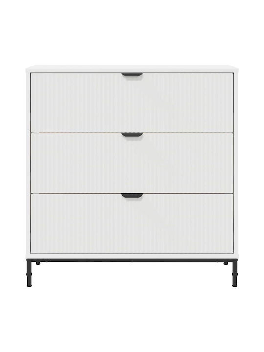 Comoda pentru Dormitor cu 3 sertare Alb 79.5x33x82buc