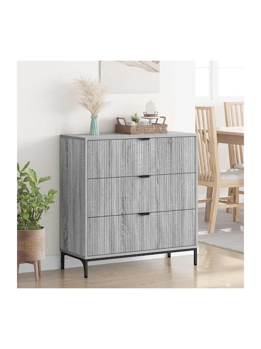 Συρταριέρα Креватокамарас Дървена с 3 чекмеджета Grey Sonoma 79.5x33x82бр