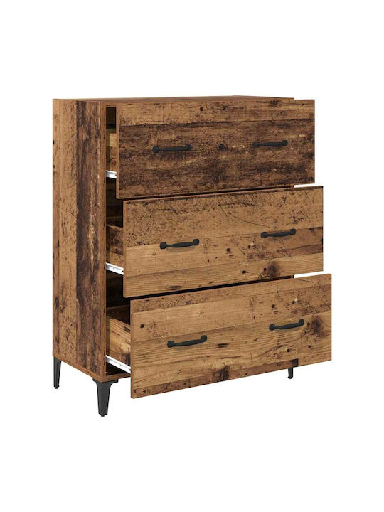 Wooden Chest of Drawers Coffee 69.5x34x90cm