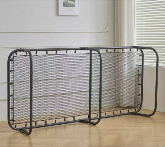 Klappbett mit Matratze 12cm Einzel Schwarz 180x80x33cm