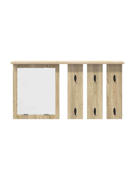 Eingangsmöbel mit Spiegel & Garderobe Sonoma Oak 85x10x45cm