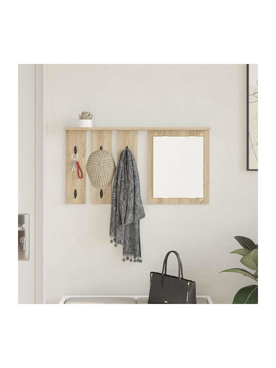 Eingangsmöbel mit Spiegel & Garderobe Sonoma Oak 85x10x45cm
