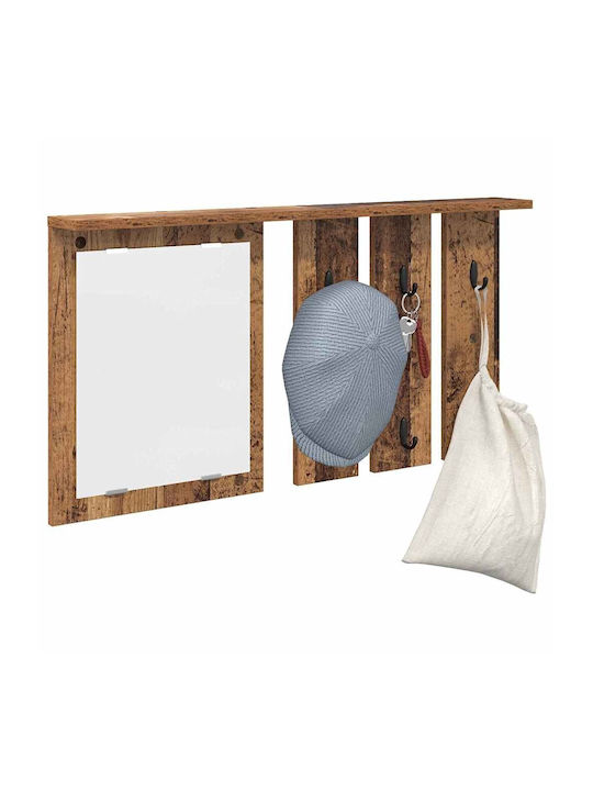 Eingangsmöbel mit Spiegel & Garderobe Παλαιό Ξύλο 85x10x45cm