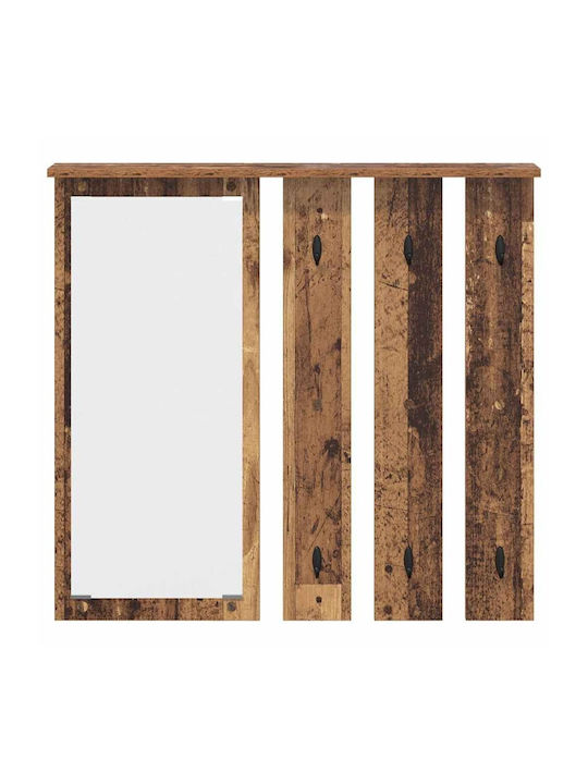 Eingangsmöbel mit Spiegel & Garderobe Παλαιό Ξύλο 84x10x80cm