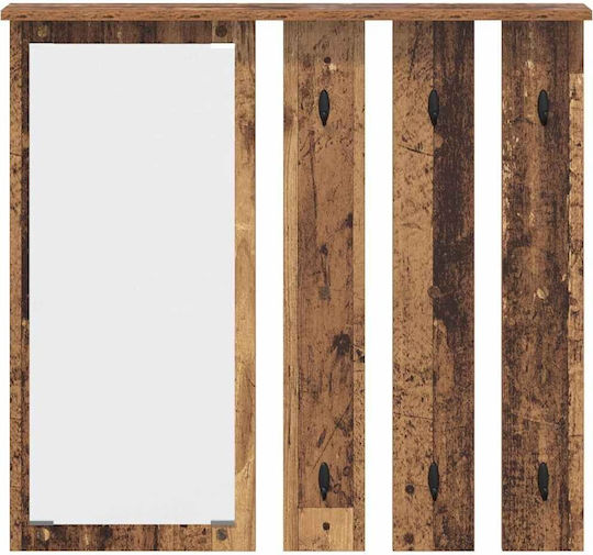 Eingangsmöbel mit Spiegel & Garderobe Παλαιό Ξύλο 84x10x80cm