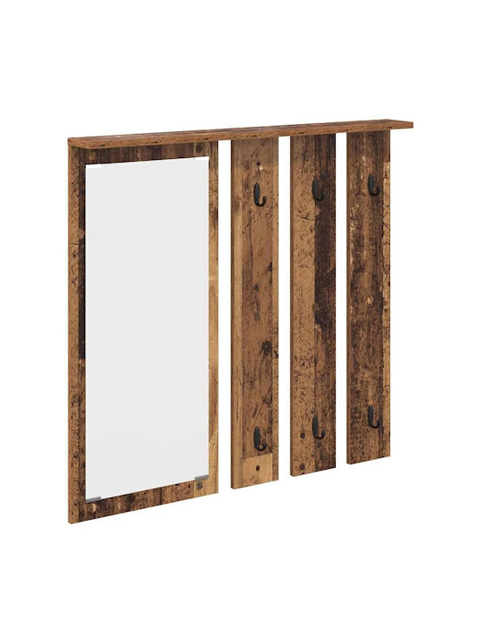 Eingangsmöbel mit Spiegel & Garderobe Παλαιό Ξύλο 84x10x80cm