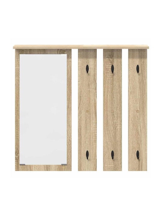 Eingangsmöbel mit Spiegel & Garderobe Sonoma Oak 84x10x80cm
