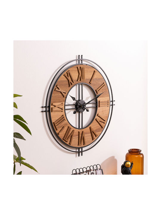 Atmosphera Dorian Wooden Brown Wall Clock 65x65.5cm