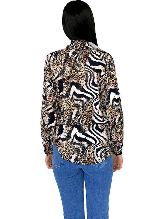 Mânecă lungă Femei Cămașă Animal Print Imprimeu