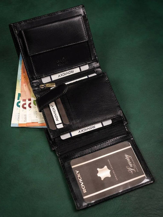 Leather Men's Wallet with RFID Black