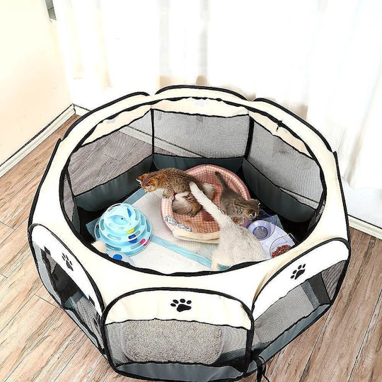 Foldable Fabric Dog Park 91x91x58cm Black