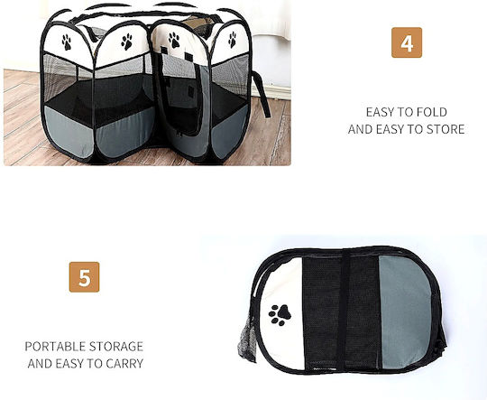 Foldable Fabric Dog Park 74x74x43cm Black
