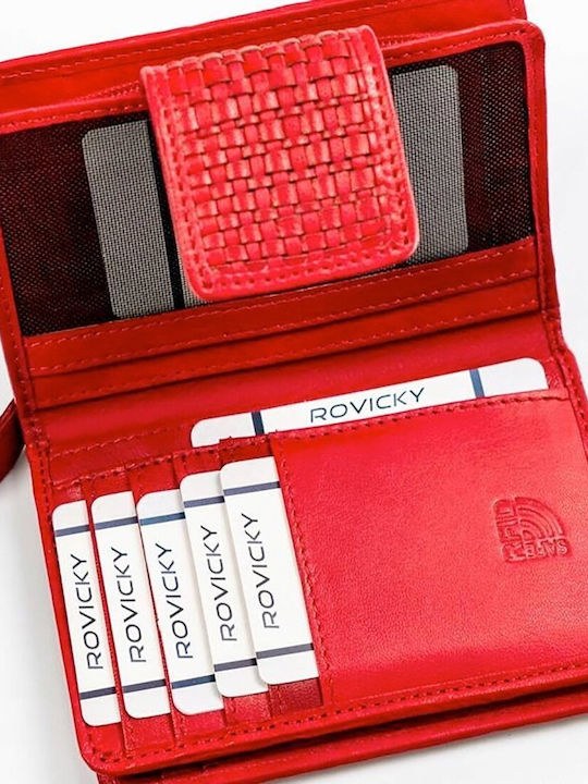 Große Leder Damenbrieftasche mit RFID in Rot